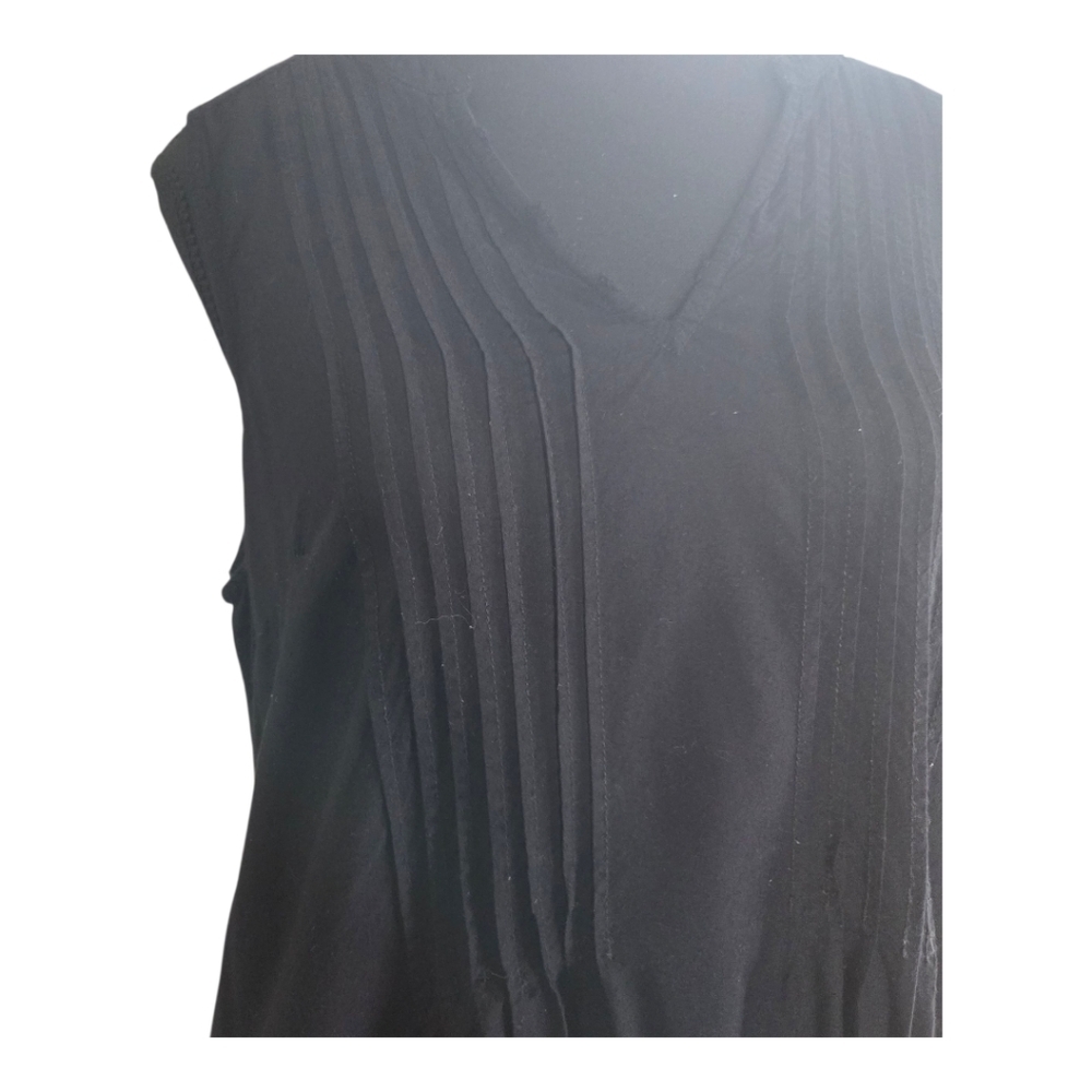 Denver Hayes Black Pleated Midi Dress Size L - Picture 2 of 6